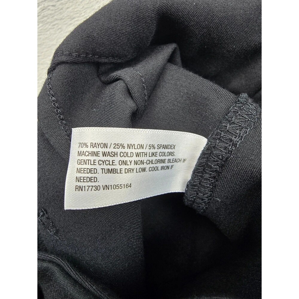 A New Day Women Size 4 Black Wide Leg Pants High Rise Patch Pockets Stretch - Picture 6 of 7